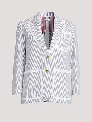 Seersucker Blazer Stripe Print