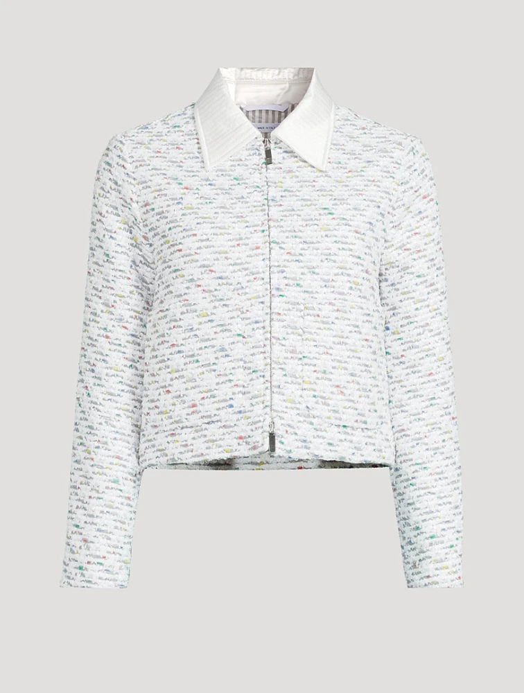 Sequin Tweed Down Jacket