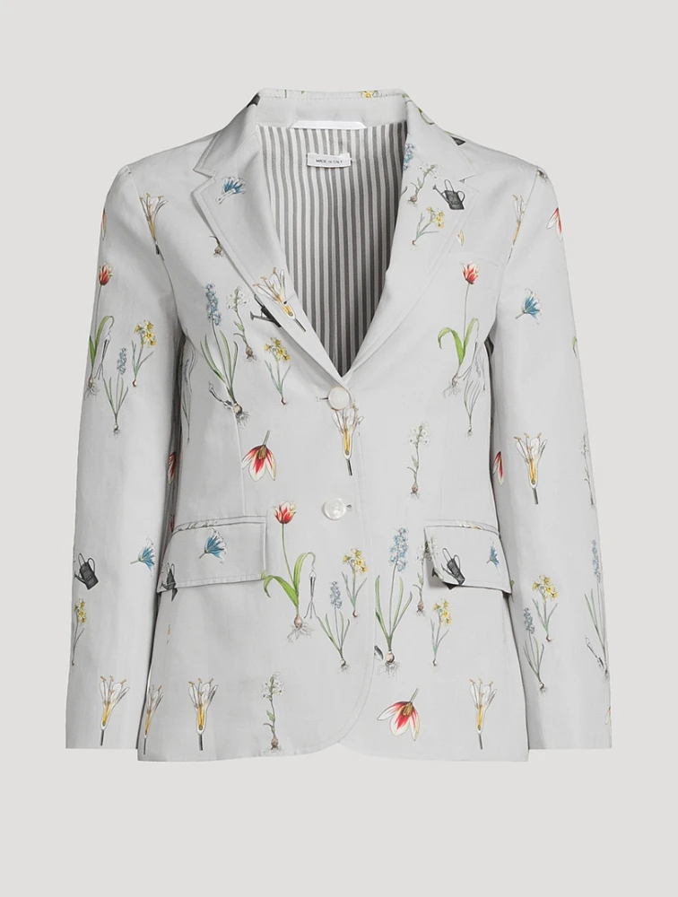 Single-Breasted Blazer Botanical Flower Print