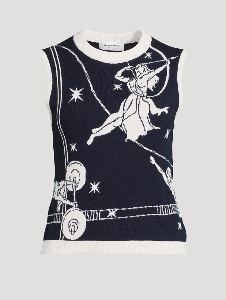 Cropped Poplin Shirt Olympic Constellation Print