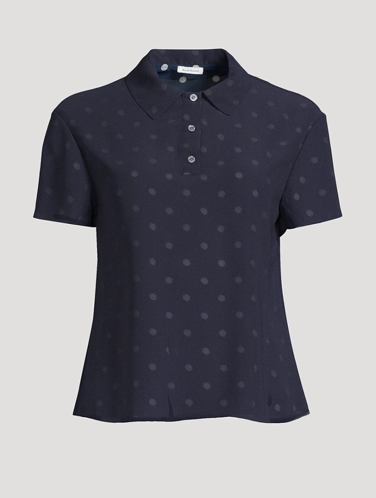 Layered Polo Shirt Polka Dot Print