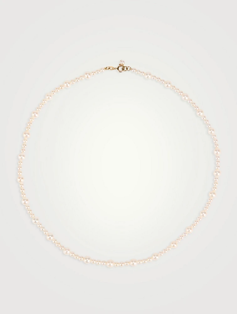 14K Gold Pearl Strand Necklace