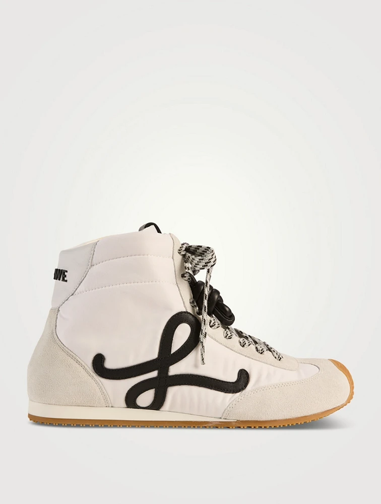 Ballet Runner 2.0 Nylon And Suede High-Top Sneakers