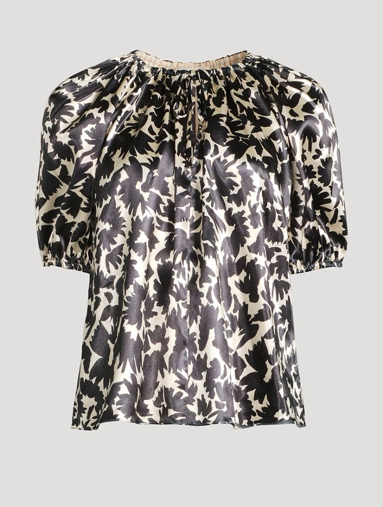 Neema Satin Blouse Floral Print