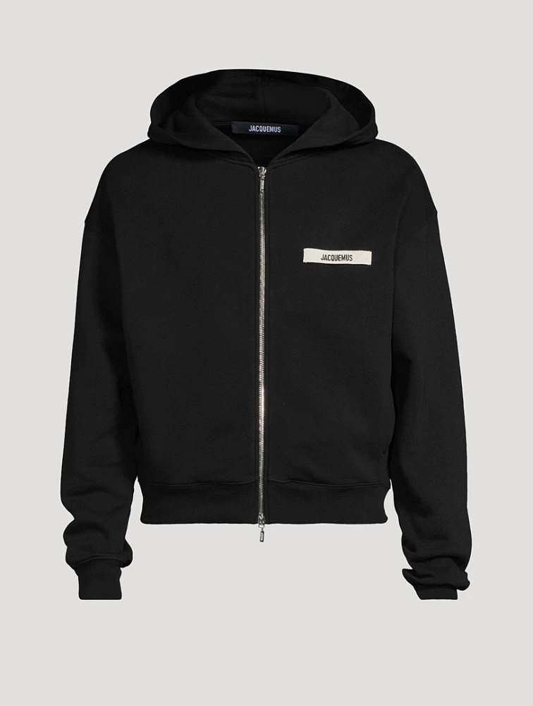 Le Hoodie Grosgrain Logo Zip