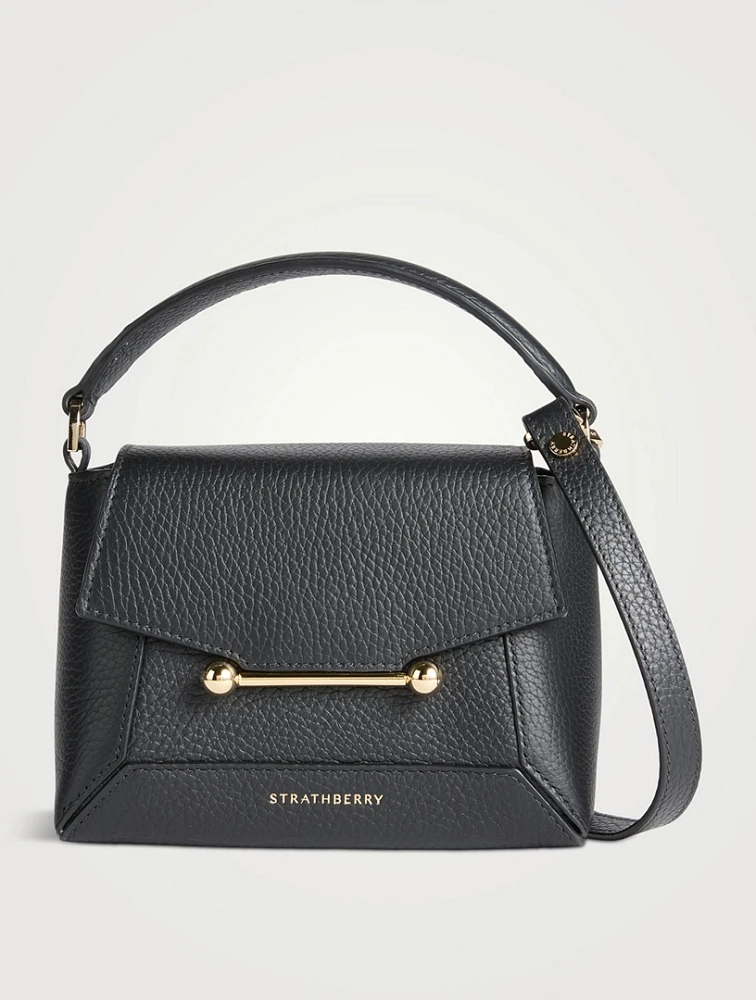 Nano Mosaic Leather Top Handle Bag