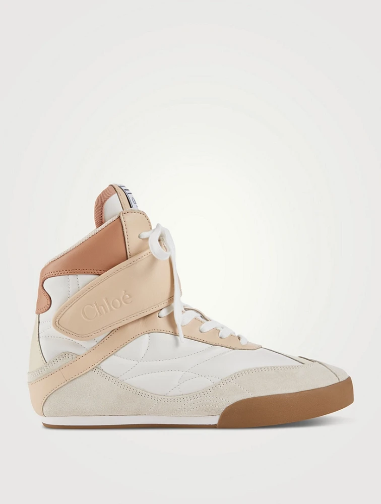 Chloé Kick Suede And Mesh High-Top Sneakers