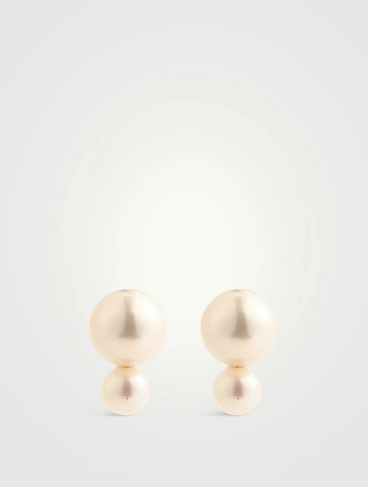 Medium Sea Of Beauty 14K Gold Stud Earrings With Pearls