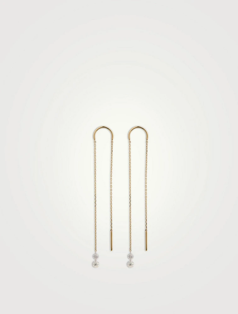 Sea Of Beauty 14K Gold Threader Earrings With Diamonds