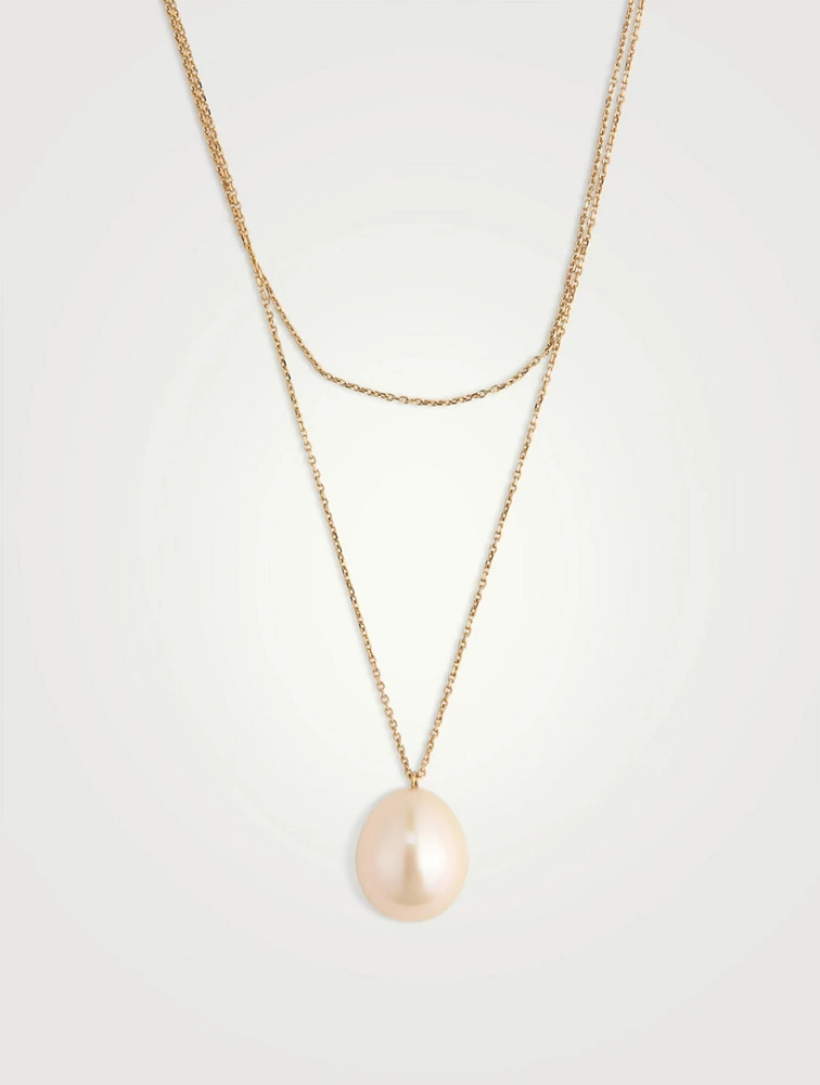 Sea Of Beauty 14K Gold Double-Chain Necklace With Pearl