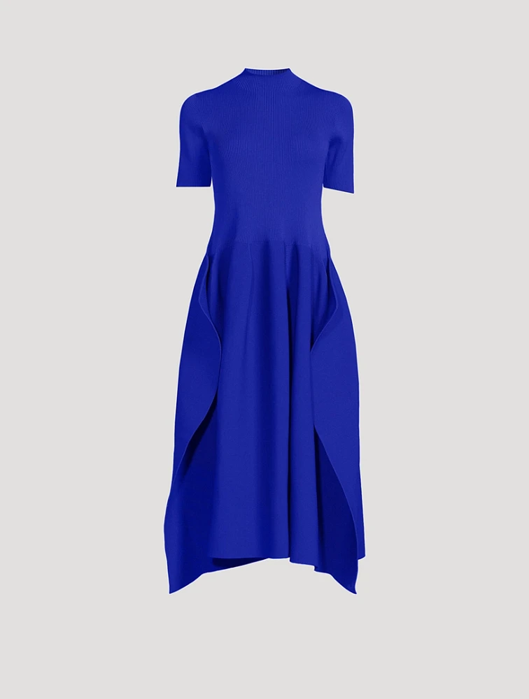 Pottery Crease Short-Sleeve Maxi Dress