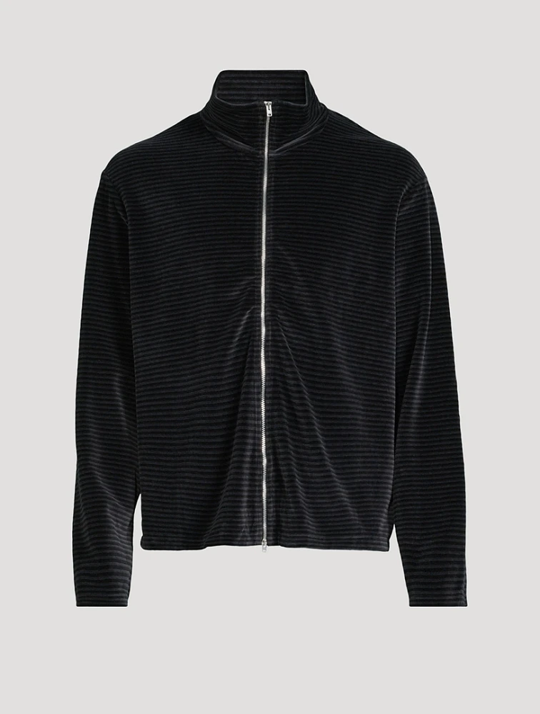 Shrunken Zip Polo Sweater
