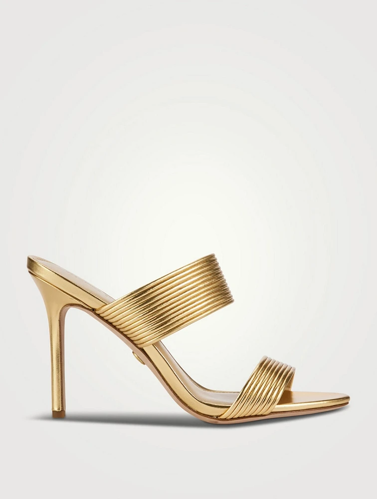 Asha Metallic Leather Mules