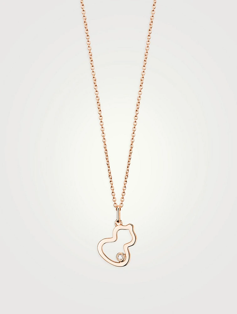 Petite Wulu 18K Rose Gold Pendant Necklace With Diamond