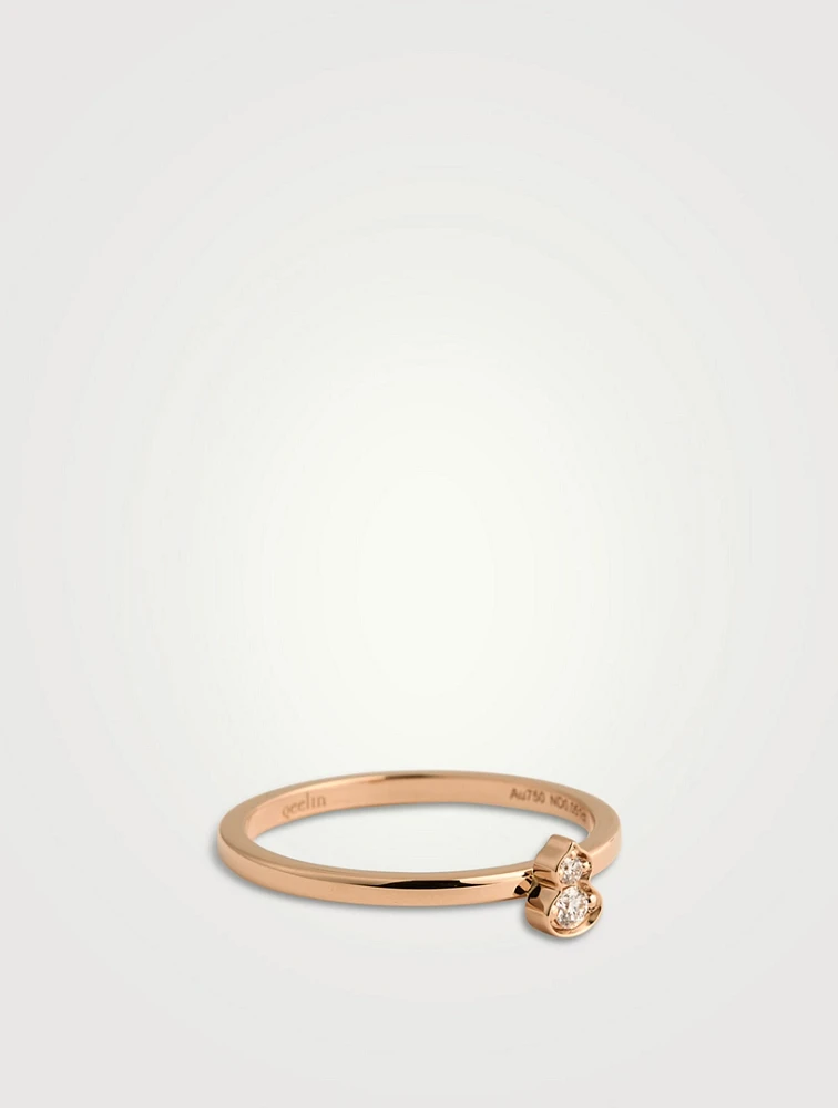 Wulu 18K Rose Gold Ring With Diamonds