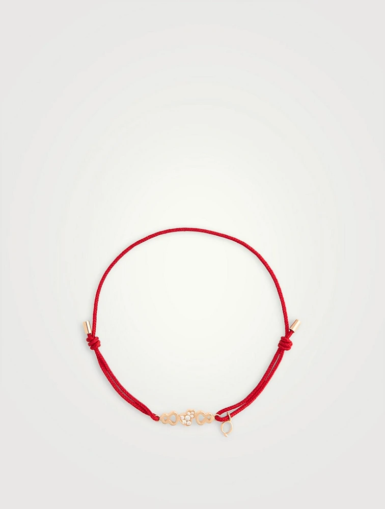 Wulu 18K Rose Gold Cord Bracelet With Diamonds