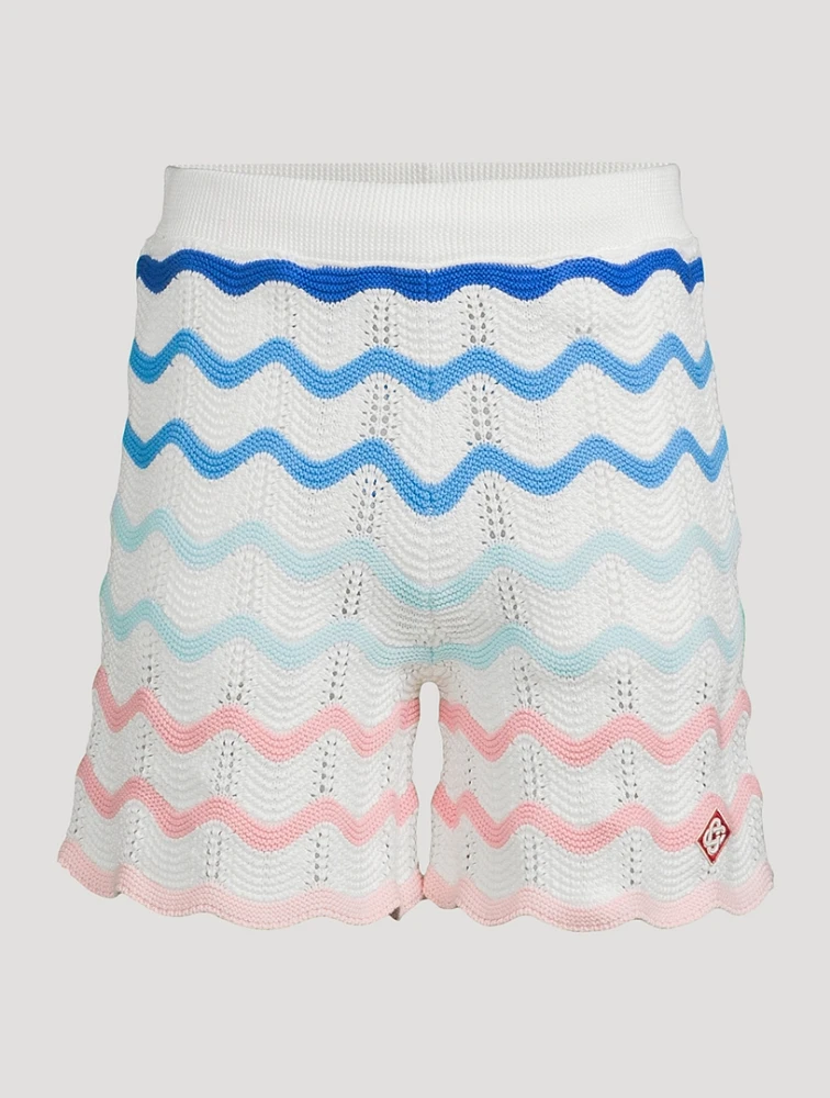 Gradient Wave Crochet Shorts