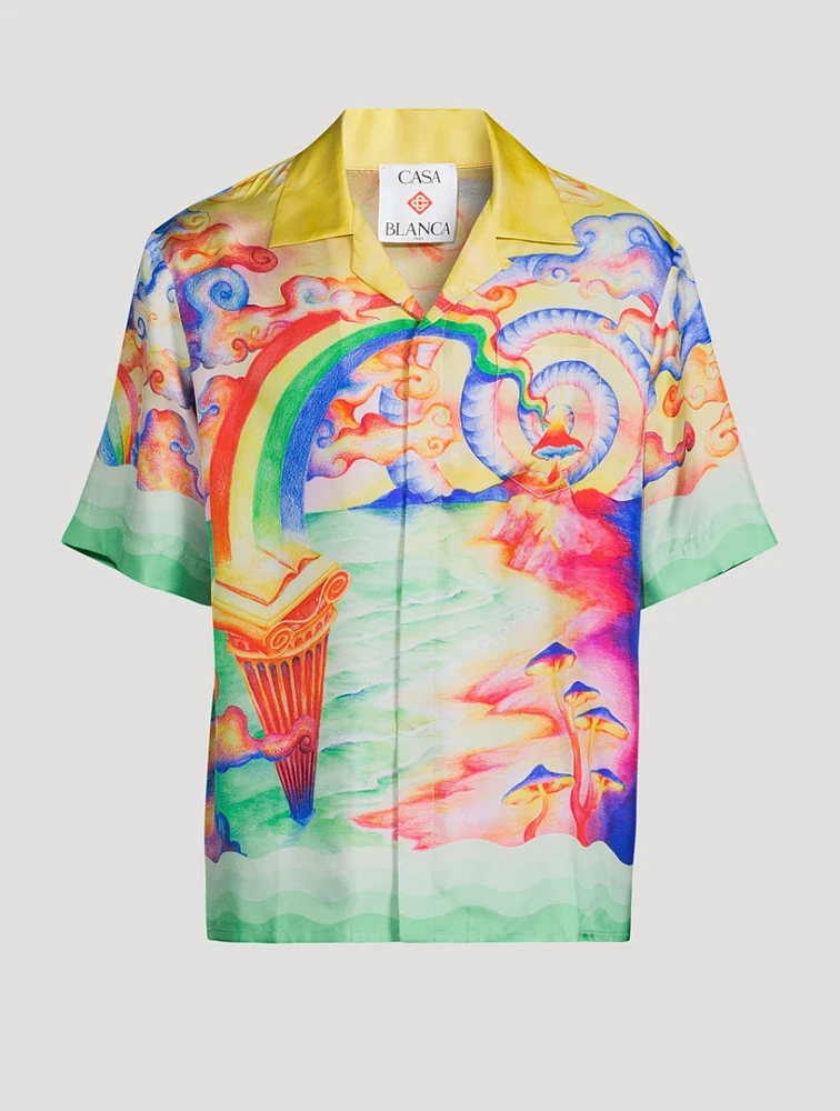 Nature's Teacher Silk Printed Camp Shirt