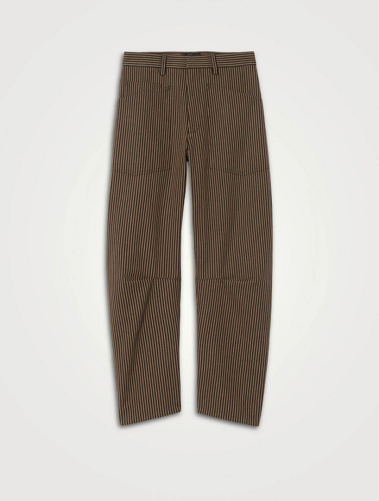 Shon Bow-Leg Jeans Stripe Print