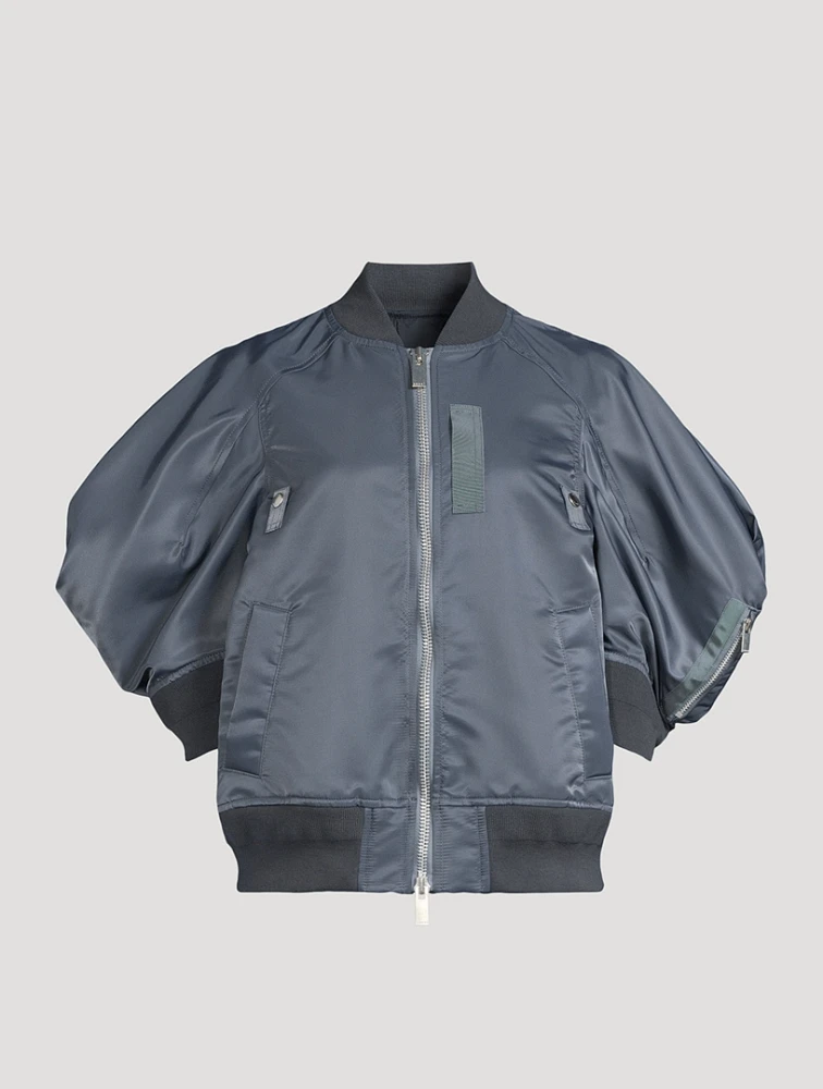 Puff-Sleeve Bomber Jacket