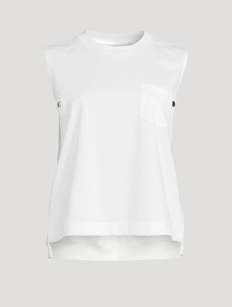 Jersey x Nylon Twill Mix Tank Top