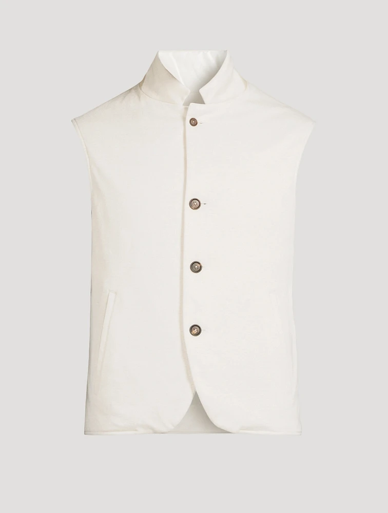 Linen And Cotton Reversible Vest