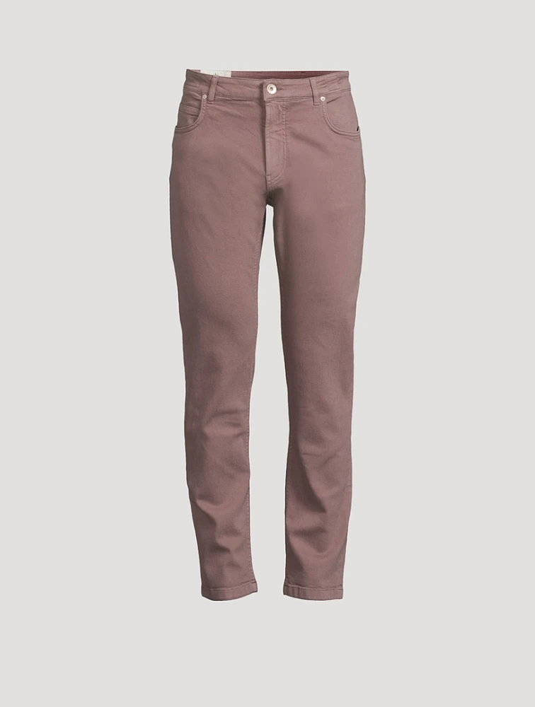 Stretch Denim Slim-Fit Pants