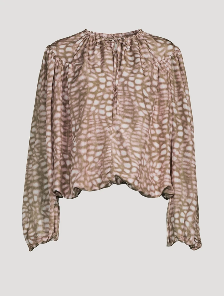 Catti Printed Silk Blouse