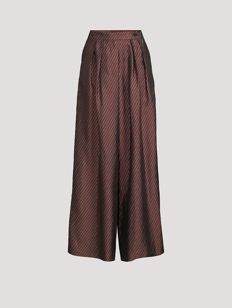 Pamplona Wide-Leg Trousers Stripe Print
