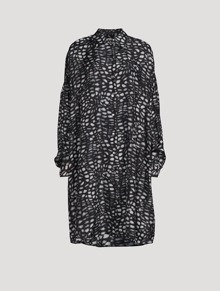 Dasia Printed Silk Shirt Dress