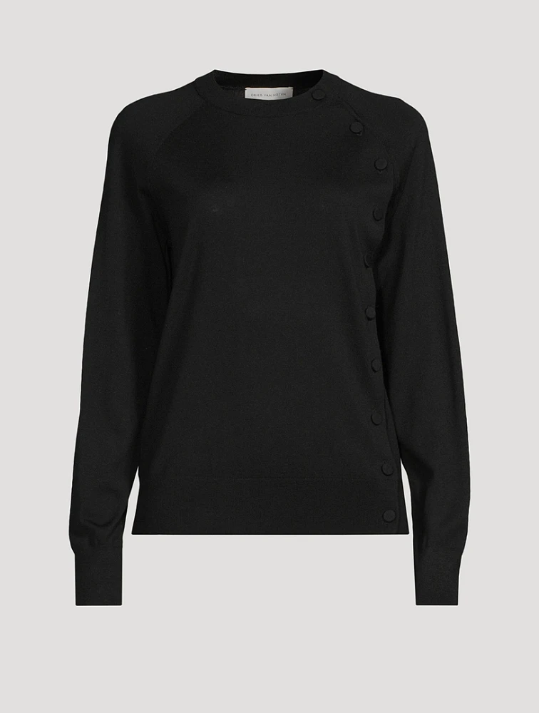 Torea Merino Wool Asymmetrical Cardigan