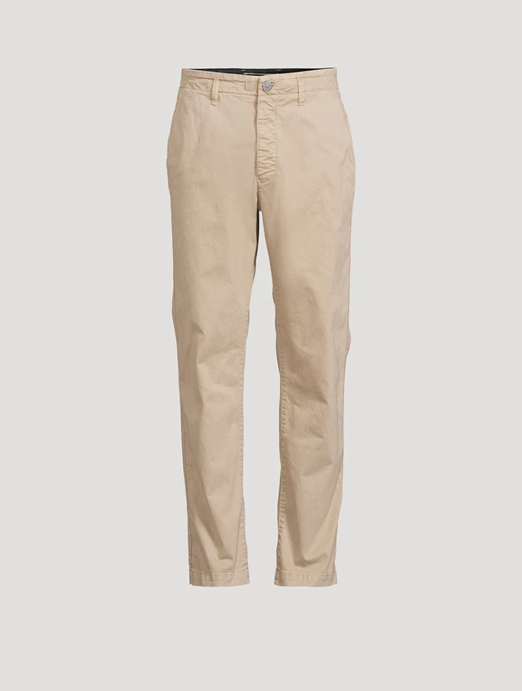 Stretch Cotton Straight-Leg Trousers