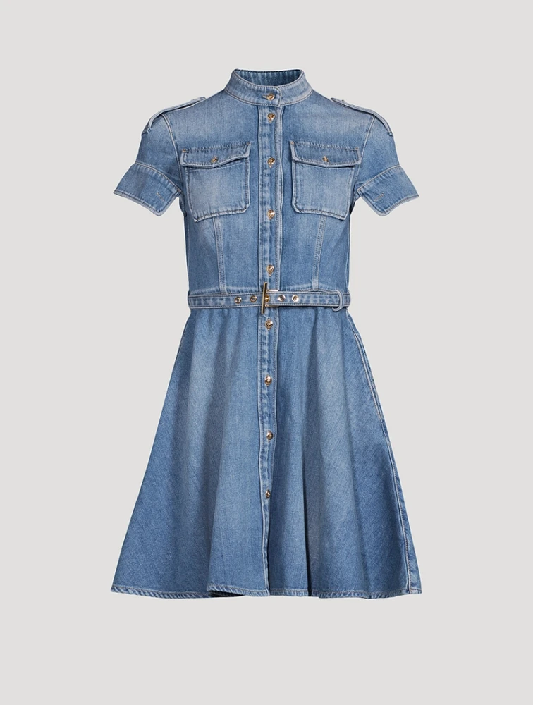 Belted Denim Mini Dress