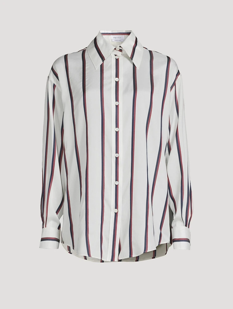 Silk Shirt Stripe Print