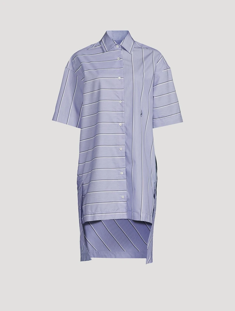 Poplin Shirt Dress Stripe Print