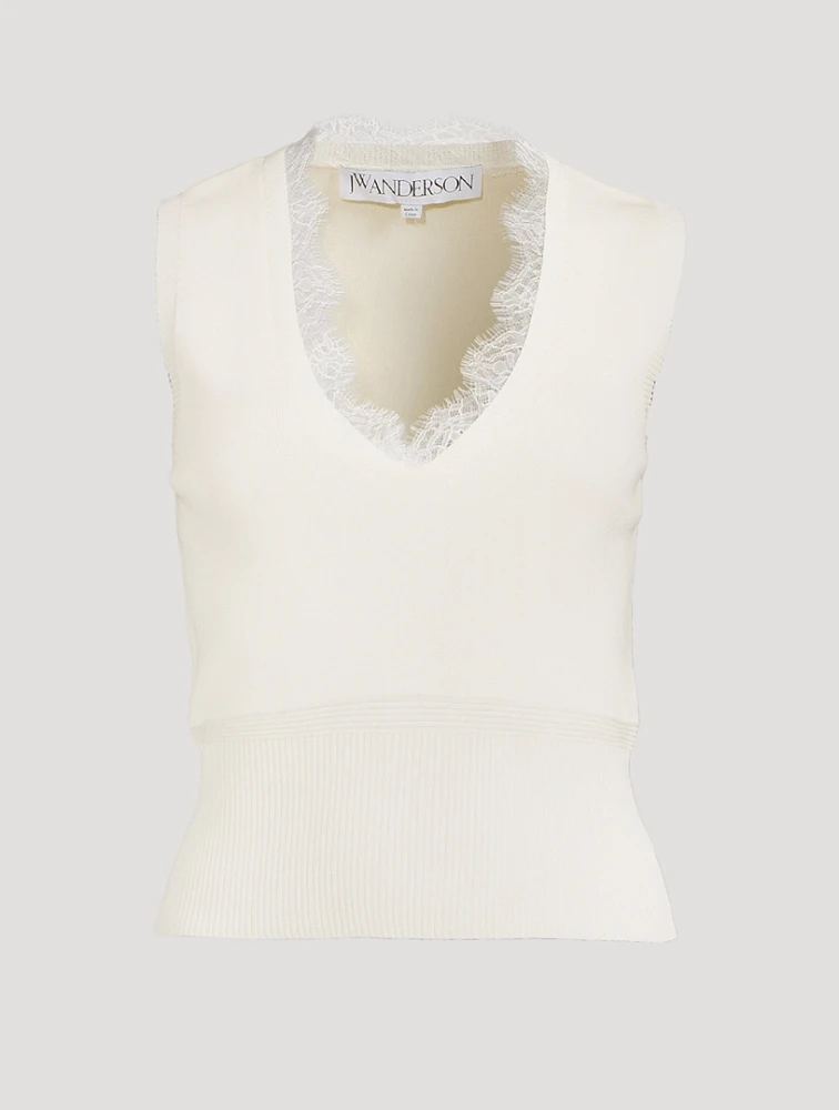 Lace-Trimmed Vest