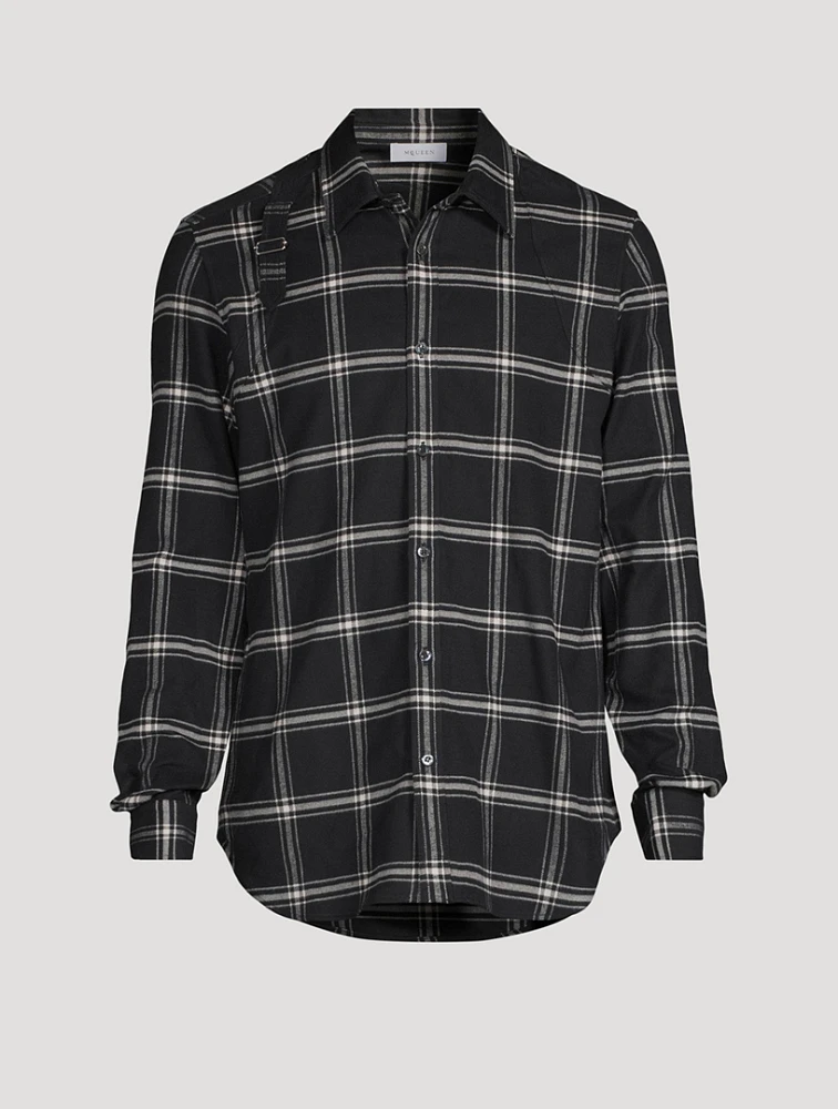 Windowpane Twin Needle Harness Shirt