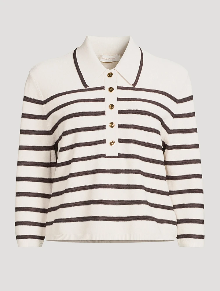 Illuminate Stripe Jacquard Polo Sweater