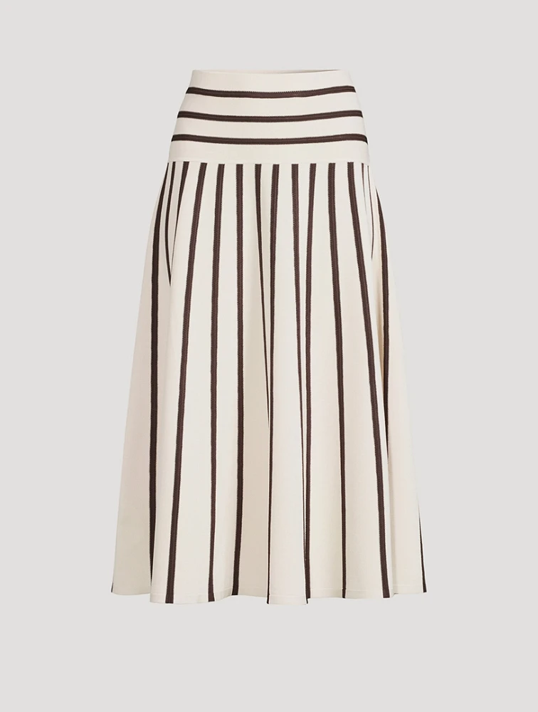 Illuminate Stripe Jacquard Midi Skirt