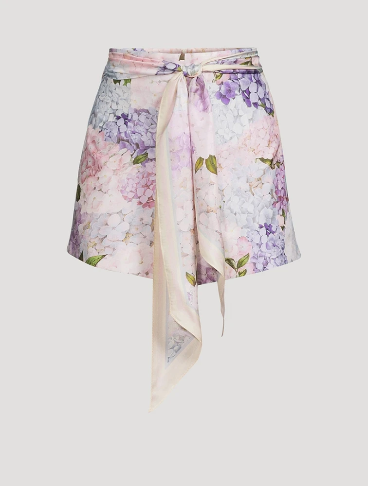 Dawning Belted Shorts Floral Print