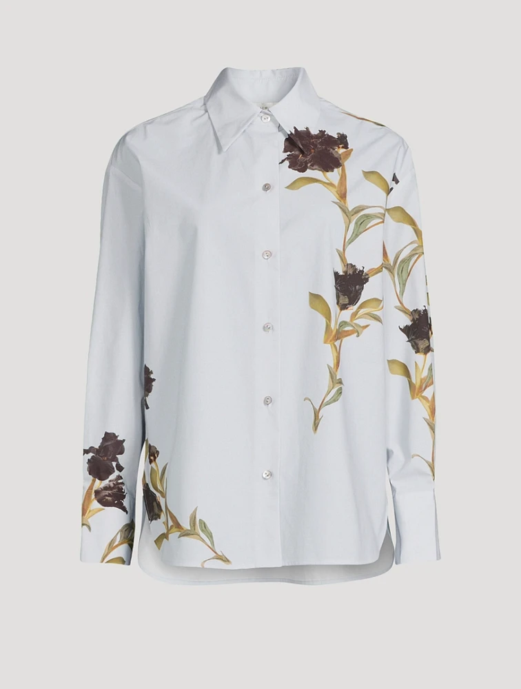 Cotton Shirt Iris Print