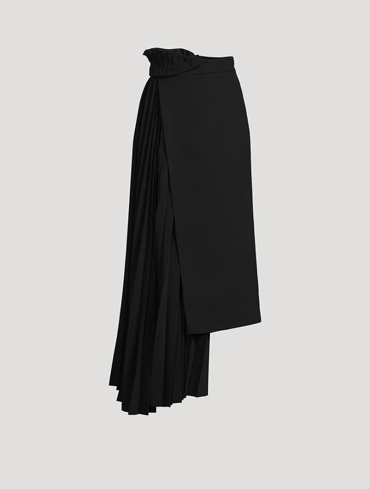 Asymmetric Crêpe Maxi Skirt