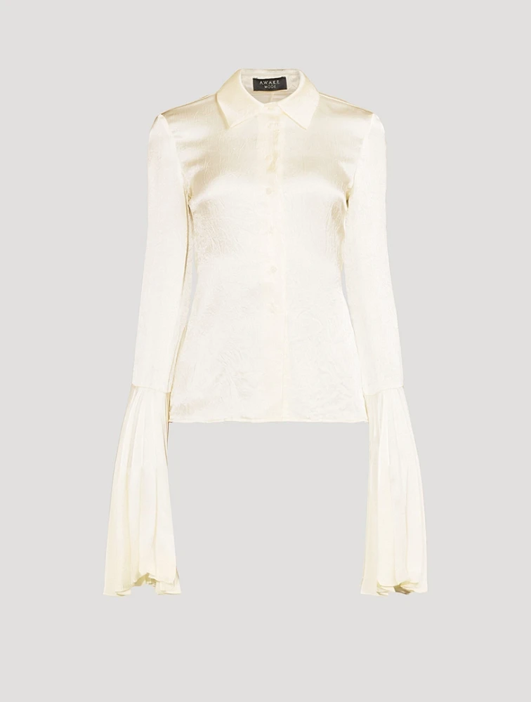 Satin Bell-Sleeve Shirt