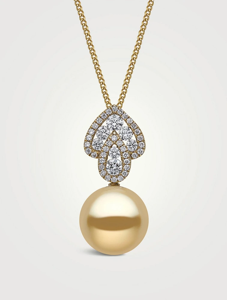 18K Gold Pearl And Diamond Necklace