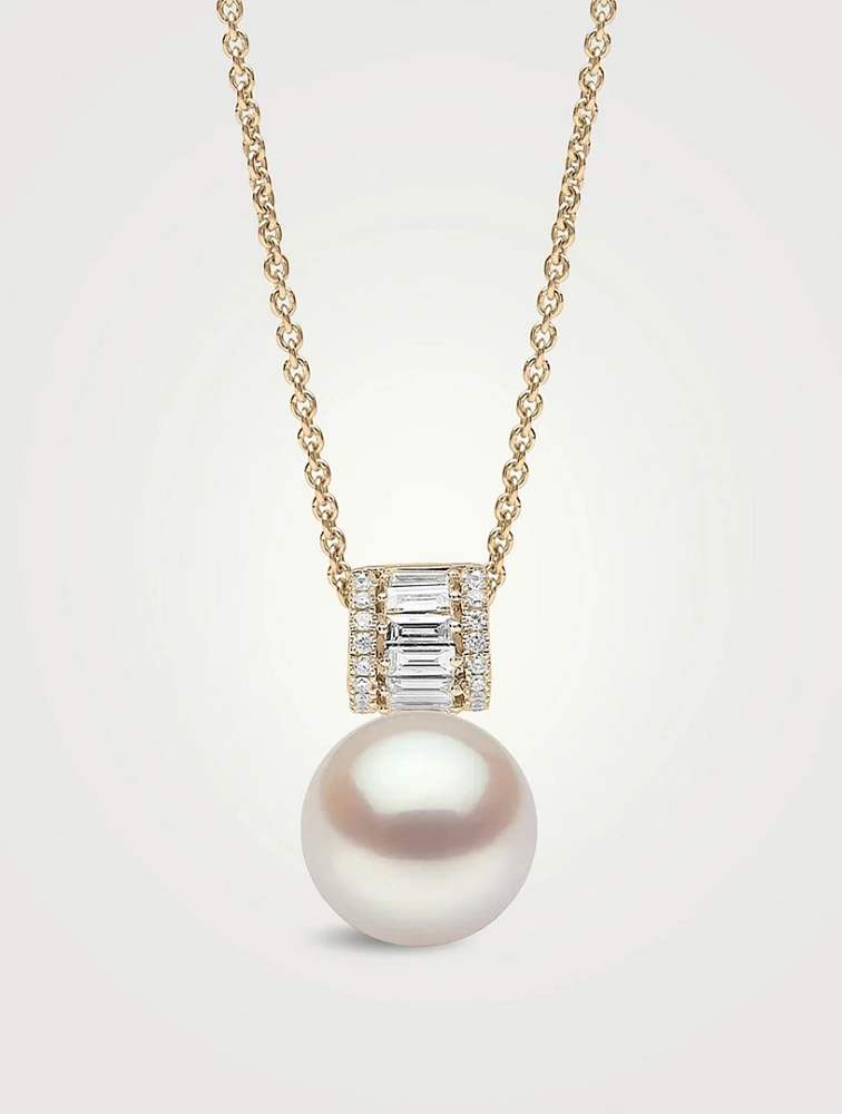 Starlight 18K Gold Pearl And Diamond Moonlit Necklace