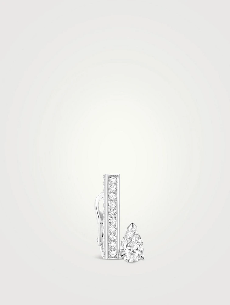 La Ligne 18K White Gold Left Earring With Diamonds