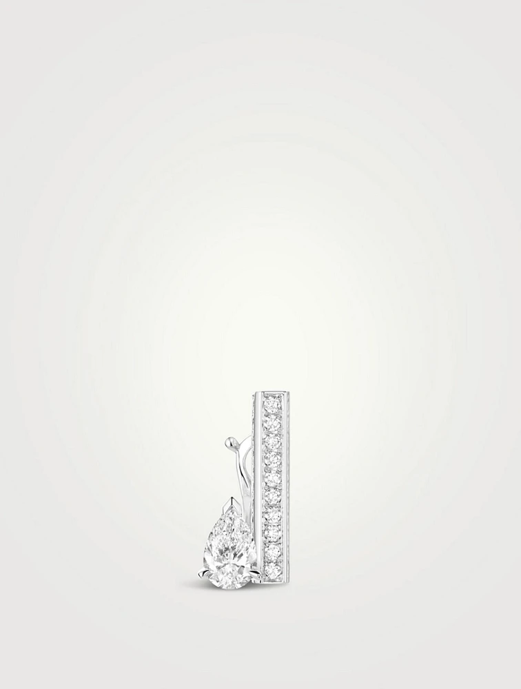La Ligne 18K White Gold Right Earring With Diamonds
