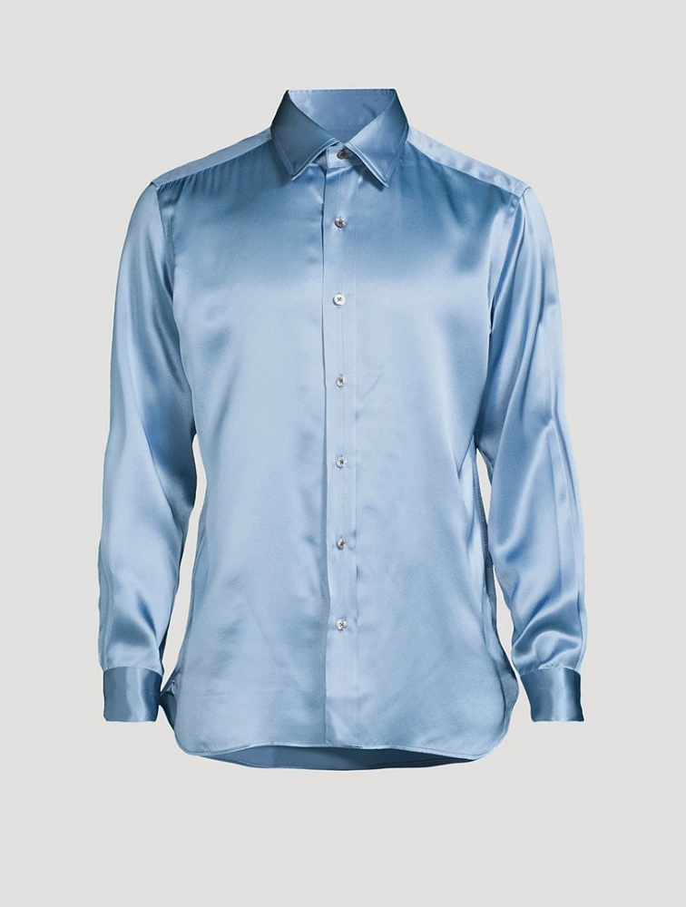 Silk Charmeuse Slim-Fit Shirt