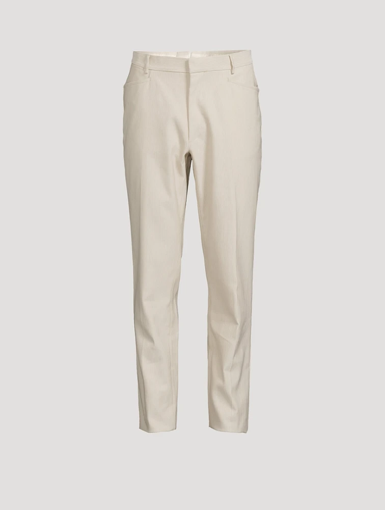 Dyllan Ridged Slim-Fit Trousers