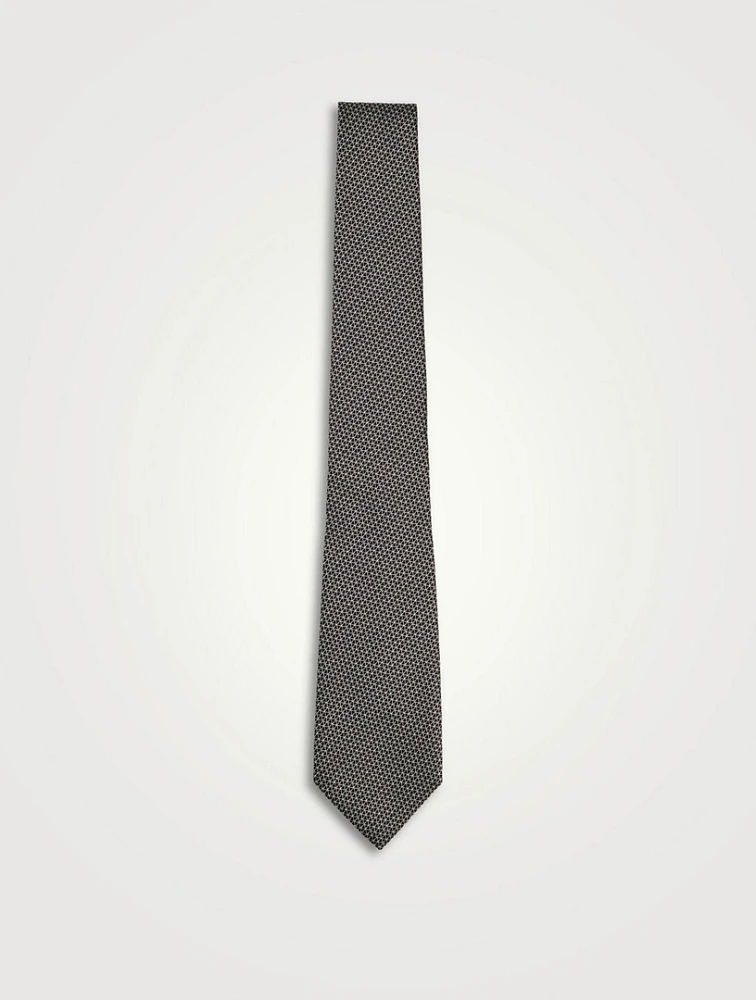 Geometric Patterned Silk Tie